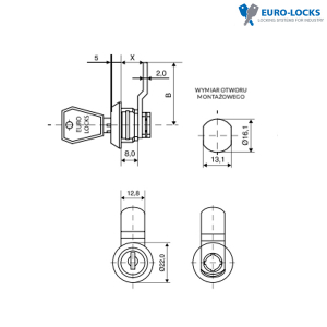 Zamek Euro-Locks 001 - krzywkowy - 0202